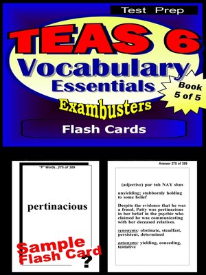 cover image of TEAS V Test Prep Essential Vocabulary - Exambusters Flash Cards - Workbook 5 of 5